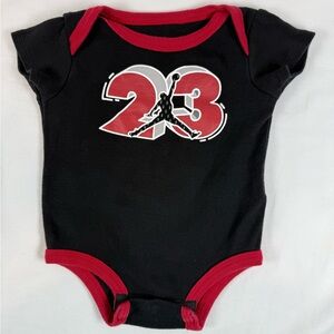 Jordan baby onesie black and red basketball